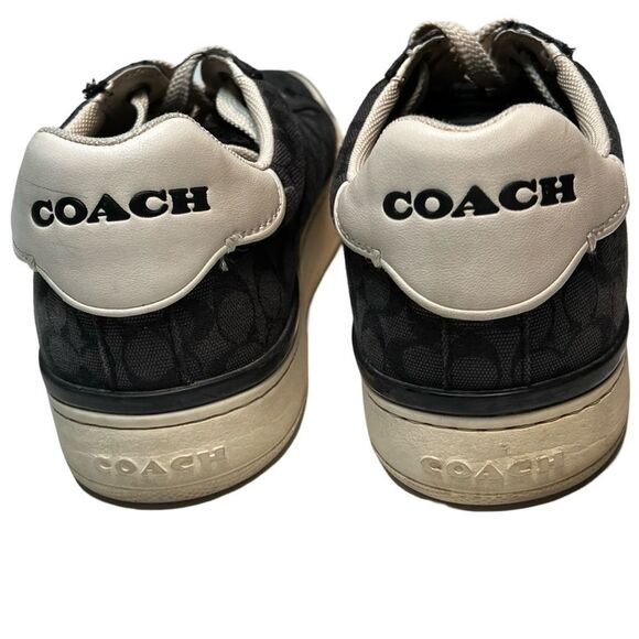 COACH Navy Lowline Signature Jacquard Lace Up Sneakers Shoes Women size 8 - Picture 5 of 10